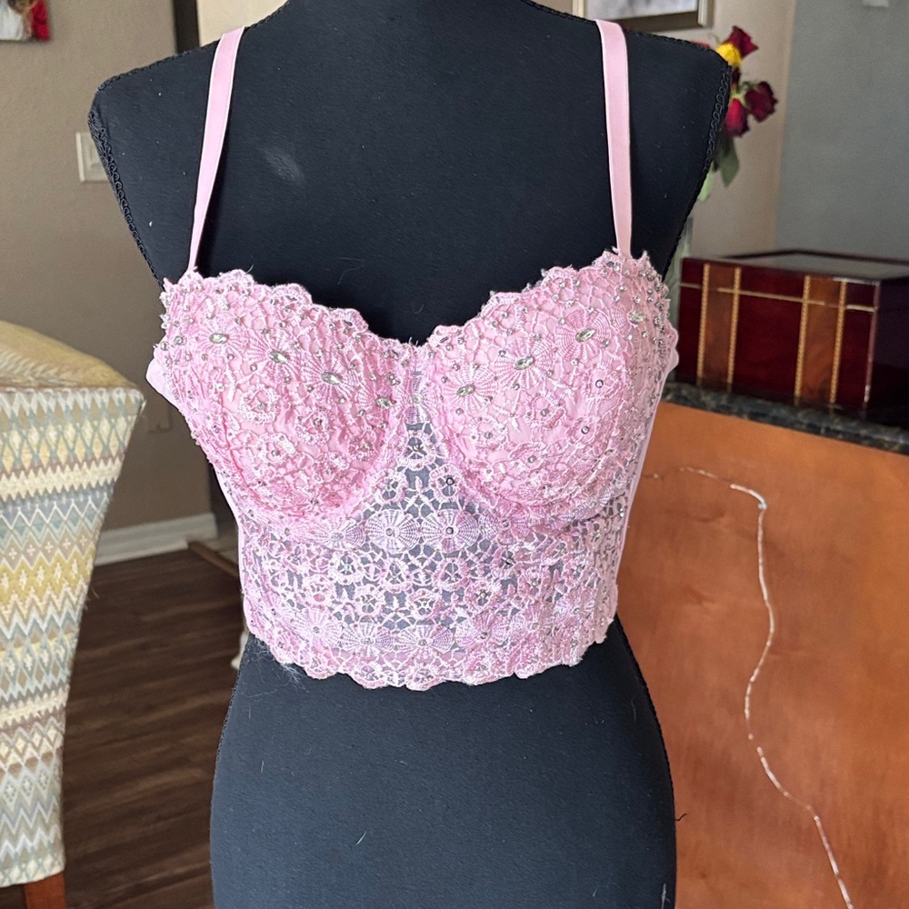 Source Unknown Pink Lace Bralette